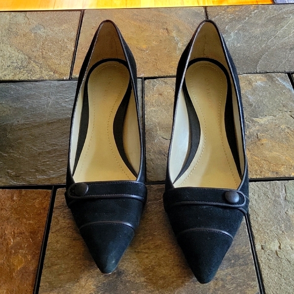 Ann Taylor Beck Heels, Black Suede, Size 8 - Picture 1 of 11